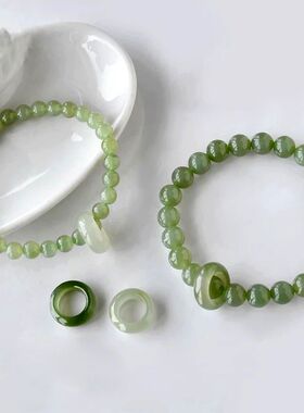 和田玉天然小配件手链吊坠跑环