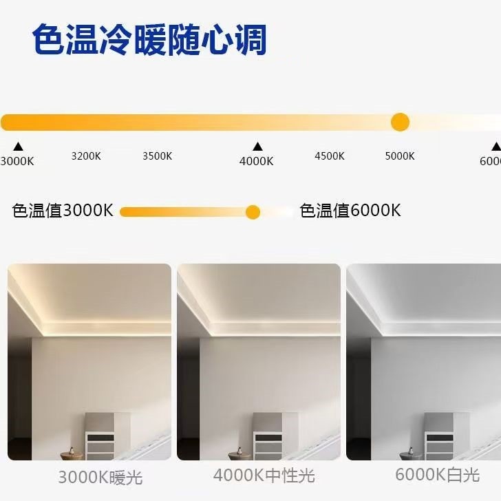 智能语音氛围灯带三色变光卧室小夜灯悬浮床底感应灯自粘cob灯条,淘宝优惠券,粉丝福利购,淘宝优惠卷
