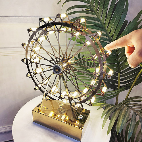 摩天轮旋转台灯浪漫生日礼物桌面氛围小夜灯直播间发光装饰摆件 - 图1