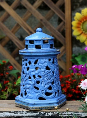 地中海风陶瓷造型镂空特价灯塔