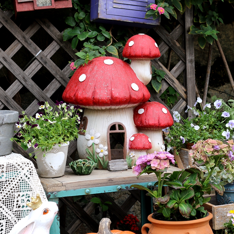 户外园林大蘑菇院子摆阳台件庭院花园草坪仿真幼儿园装饰布置造景 - 图1
