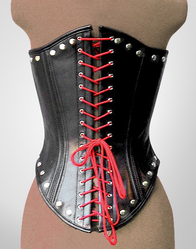 2018新款束腰哥特式钢骨黑色牛皮束身衣铆钉束身衣corset宫廷马甲 - 图1