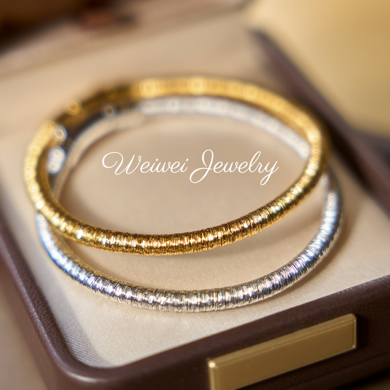 意大利925银镀金铉线素款手链轻奢小众精致纯银百搭轻奢软手镯,淘宝优惠券,粉丝福利购,淘宝优惠卷