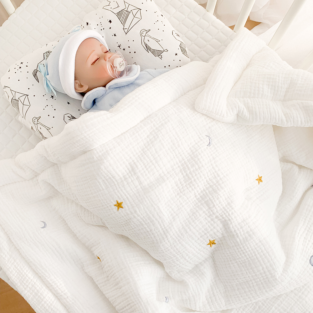 软绵绵！ins婴儿盖毯纯棉宝宝盖被新生儿童小被子四季通用空调被 - 图0