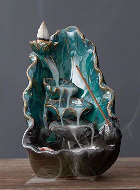Lotus Lotus Lotus waterfall back incense Furnace handicaft B