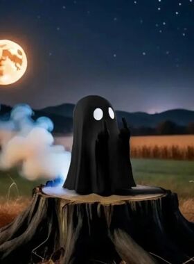 1 PCSCute Ghost Resin Statue With Middle Finger Spooky Hallo