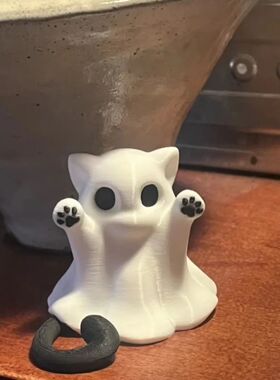 Mini Cat Ghost Ornament Cute Halloween Desktop Decor Spooky