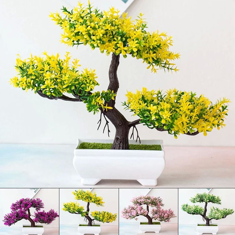 Artificial Plants Bonsai Small Tree Pot Fake Plant Flowers P - 图0