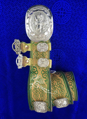 蒙古族手工龙头压花男款皮带新品