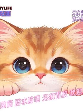猫咪搞笑可爱防水车贴装饰划痕贴