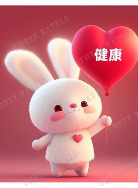 可爱小白兔家居自粘画招财卡通画平安喜乐门窗现代墙上福气装饰画