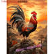 Rooster crowing big red rooster zodiac sticker wall decoration painting living room wallpaper self-adhesive good luck head wall sticker