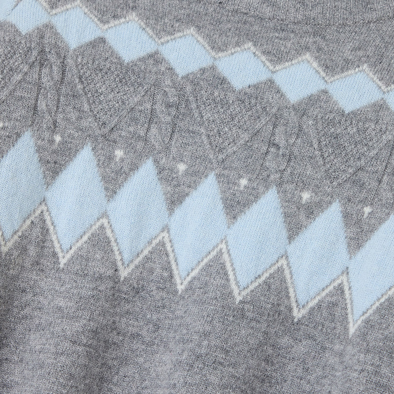 思诺芙德圆领菱格100%山羊绒衫女慵懒风收口提花毛衣25秋冬新款,淘宝优惠券,粉丝福利购,淘宝优惠卷