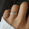Fanshu For handmade-<A bottle of water>S925 beautiful shimmering open ring