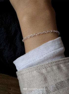 梵树For handmade-《午后湖畔》S925纯银 闪光压花链银球细手链