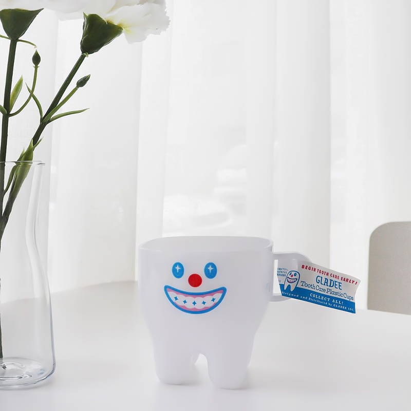 朴坊 日本gladee牙齿可爱漱口杯子牛奶马克情侣儿童刷牙水杯礼物,淘宝优惠券,粉丝福利购,淘宝优惠卷