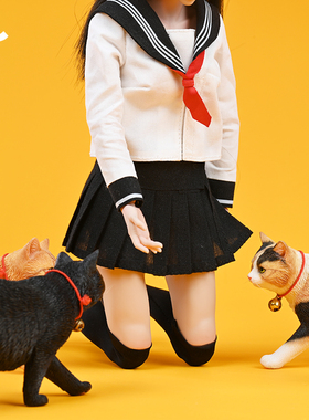 JXK 田园橘猫咪狸花三花仿真模型手办玩偶公仔小玩具装饰桌面摆件