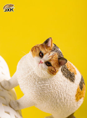 JXK肥猫模型 仿真狸花猫咪玩偶公仔手办橘猫桌面摆件小饰品礼物