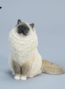 JXK 仿真布偶猫高端模型可爱宠物猫咪手办办公桌面小动物树脂摆件