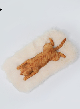 JXK1/6 嗜睡猫7.0动物模型可爱萌宠治愈仿真猫咪桌面摆件潮玩手办