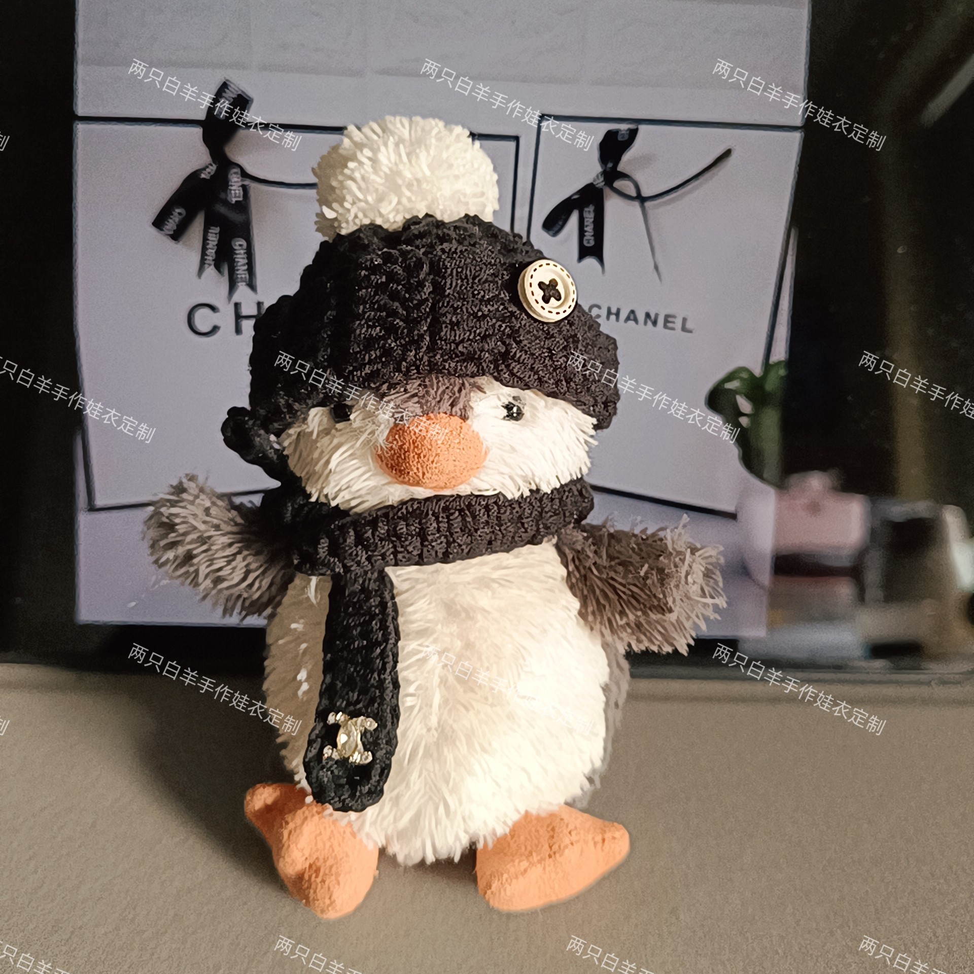 jellycat花生企鹅娃衣衣服可爱帽子围巾手工钩织衣服套装配饰适用,淘宝优惠券,粉丝福利购,淘宝优惠卷