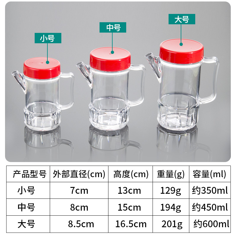 亚克力醋壶调味瓶罐醋瓶塑料透明酱油瓶醋壶饭店餐厅家用厨房油壶-图2