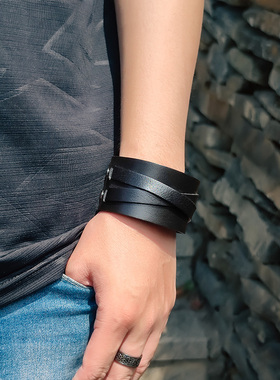 韩版复古朋克风皮手环配饰皮手镯