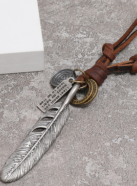 个性皮绳项链可调节复古时尚