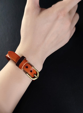 百搭牛皮手环情侣简约手链腕带