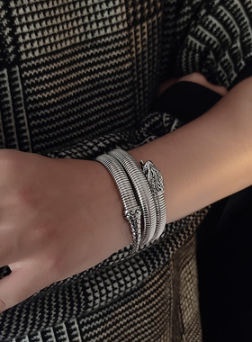 霸气蛇形宽手镯弹力可调节大小