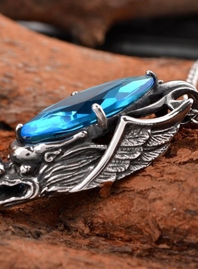 时尚潮男吊坠复古欧美短蓝龙饰品