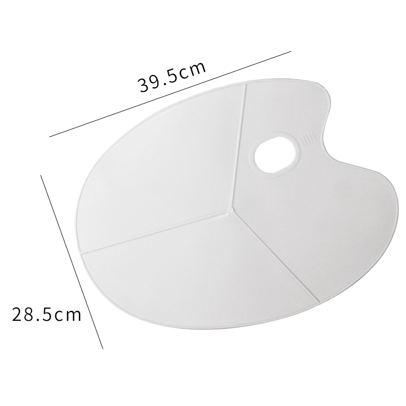美术生专用椭圆塑料调色板三线无边调色盘水粉丙烯颜料水彩绘画学生用品画纸油画画盘色彩板颜料板大号小圆形 - 图3