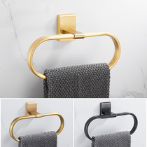 Toilet Full Copper Towel Ring Wall-mounted Free Shower Towels Towel Rod Towel Hanging Cirque Hook Bath Towel Rack Fur Towels