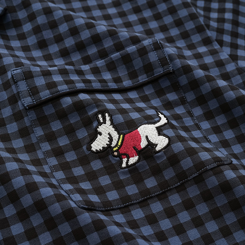 马克公主情侣睡衣女夏季凉感纯棉复古格子短袖男士可爱卡通家居服 - 图3