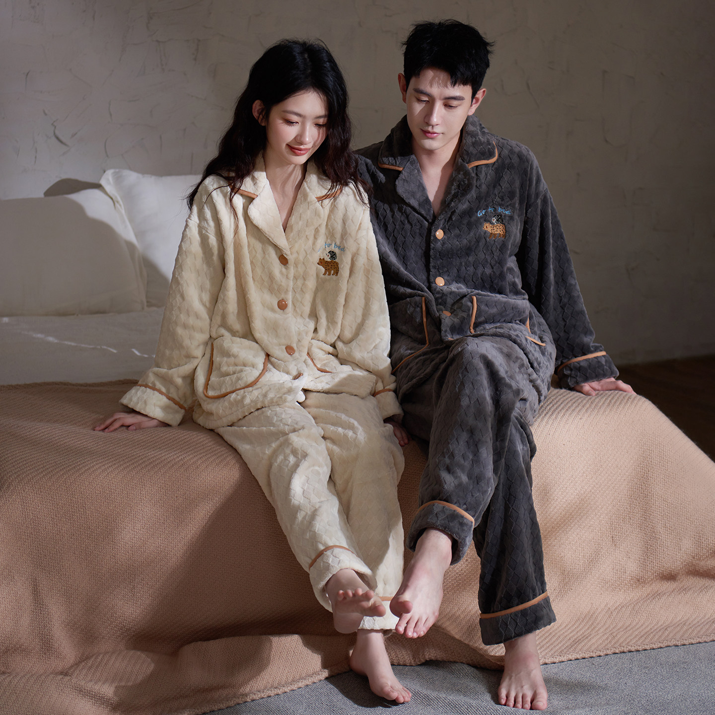 马克公主法兰绒情侣睡衣女秋冬款可爱卡通加厚冬天可外穿家居服男,淘宝优惠券,粉丝福利购,淘宝优惠卷