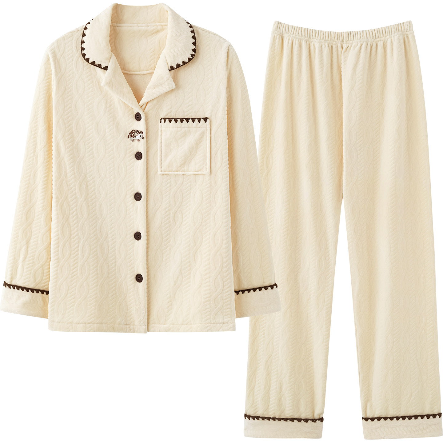 马克公主海岛绒情侣睡衣女秋冬款薄绒可爱恒温保暖男士家居服套装,淘宝优惠券,粉丝福利购,淘宝优惠卷