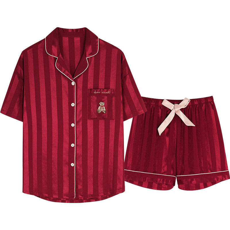 马克公主情侣夏季冰丝本命年睡衣 马克公主睡衣/家居服套装