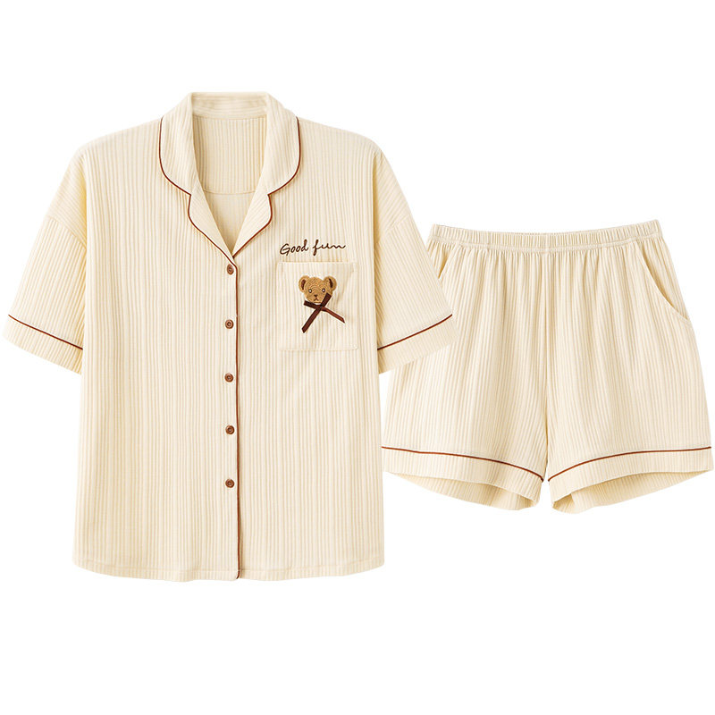 马克公主情侣夏季纯棉短袖小熊睡衣 马克公主睡衣/家居服套装