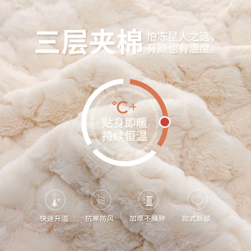 马克公主珊瑚绒睡衣女冬季三层夹棉袄套装加厚加绒可爱外穿家居服,淘宝优惠券,粉丝福利购,淘宝优惠卷