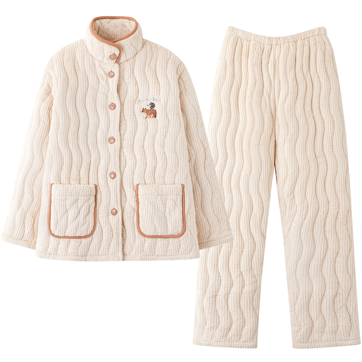 马克公主三层超厚夹棉情侣睡衣女冬季可爱卡通珊瑚绒加厚省服男款,淘宝优惠券,粉丝福利购,淘宝优惠卷