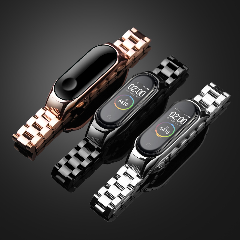 适用小米手环9/8/7/6/5/4表带金属不锈钢腕带NFC智能运动三四五六七八代替换手环带磁吸米兰尼斯商务个性男女 - 图0