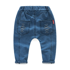 детские штаны 2022秋季新款童装裤子 儿童哈伦裤 宝宝牛仔大pp裤 男童长裤垮裤