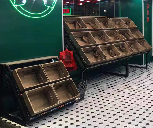 蔬陈列展示箱水果篮 实木收纳筐零食面包原木篮商店超市商用木箱 - 图0