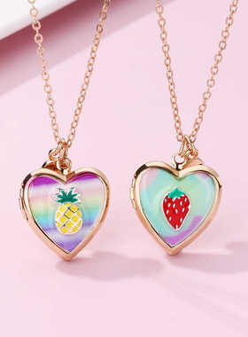 吊坠可以放照片草莓菠萝相盒男女