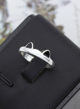 猫耳朵戒指猫爪指环合金可调节