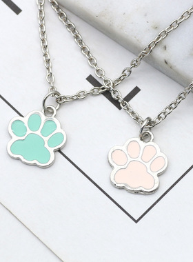 日系彩色滴油儿童少女风锁骨链