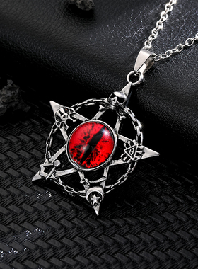 恶魔之眼戒指五角星指环合金朋克