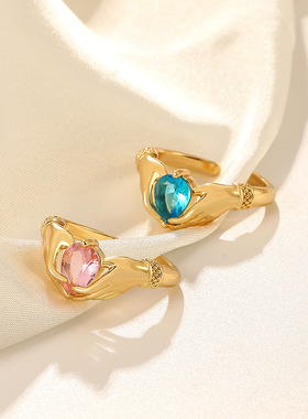 女式锌合金兔子耳朵戒指