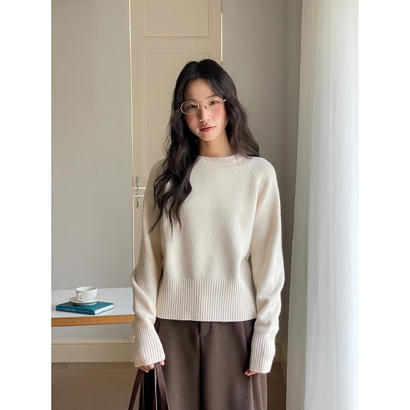 【移动的深秋】基础纯色圆领套头毛衣女冬季新款针织衫n935c - 图2