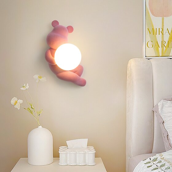 Cartoon Bear Wall Lamp Creative Children's Room Background Wall Lamp